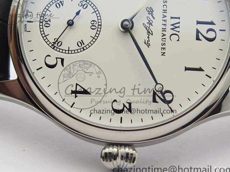 MIROTIME 0423 Durable Portuguese Fa Jones IW544202 SS GSF 1:1 Best Edition White Dial On Leather Strap 7229